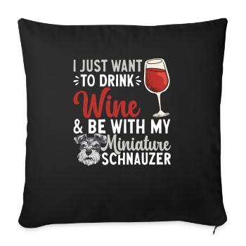 Miniature Schnauzer Dog Schnauzer - Sofa pillowcase 17,3'' x 17,3'' (45 x 45 cm) - black - Front