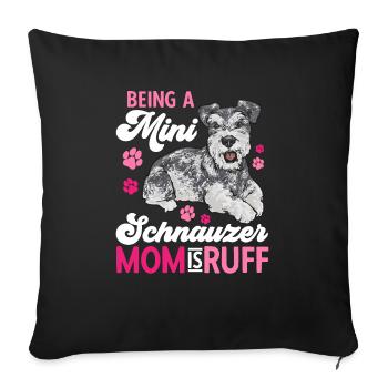 Schnauzer nain Chien Schnauzer - Housse de coussin décorative 45 x 45 cm - noir - Devant