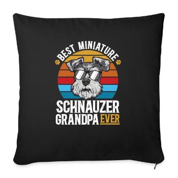 Schnauzer nain Chien Schnauzer - Housse de coussin décorative 45 x 45 cm - noir - Devant