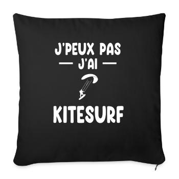 I can't I have Kitesurfing kitesurfer gift - Sofa pillowcase 17,3'' x 17,3'' (45 x 45 cm) - black - Front