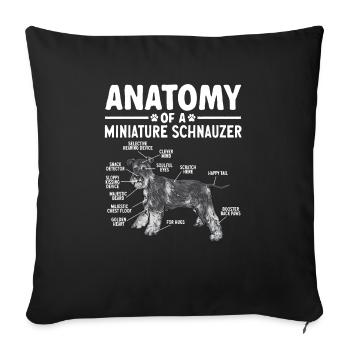 Schnauzer nain Chien Schnauzer - Housse de coussin décorative 45 x 45 cm - noir - Devant