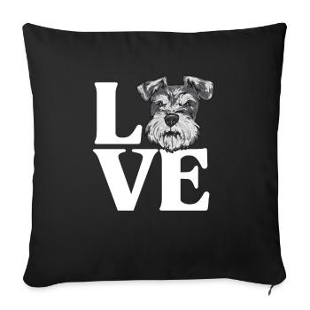 Schnauzer nain Chien Schnauzer - Housse de coussin décorative 45 x 45 cm - noir - Devant