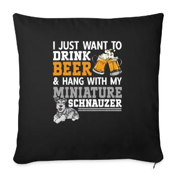 Schnauzer nain Chien Schnauzer - Housse de coussin décorative 45 x 45 cm - noir - Devant