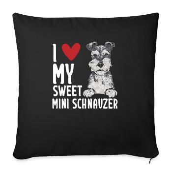 Schnauzer nain Chien Schnauzer - Housse de coussin décorative 45 x 45 cm - noir - Devant