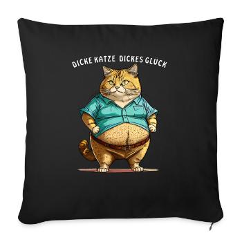 FAT CAT BIG LUCK - Sofa pillowcase 17,3'' x 17,3'' (45 x 45 cm) - black - Front
