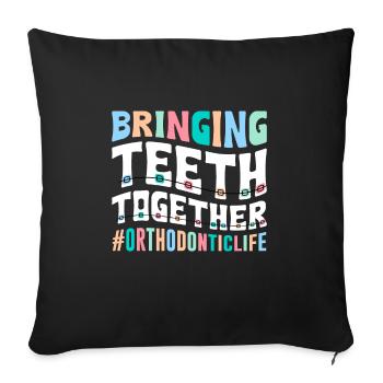 Orthodontiste - Housse de coussin décorative 45 x 45 cm - noir - Devant