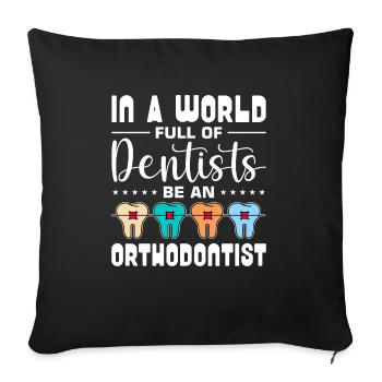Orthodontiste - Housse de coussin décorative 45 x 45 cm - noir - Devant