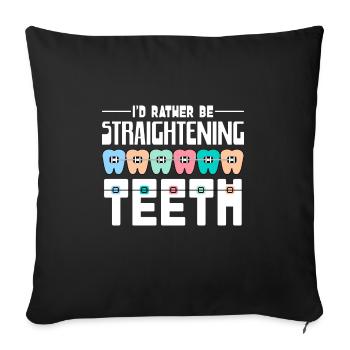 Orthodontiste - Housse de coussin décorative 45 x 45 cm - noir - Devant
