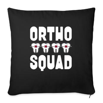 Orthodontiste - Housse de coussin décorative 45 x 45 cm - noir - Devant