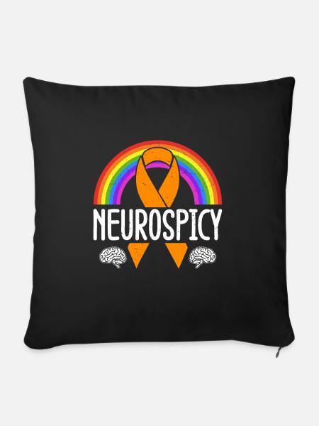 Neurodiversität Neurodivers Autismus Adhs - Sofakissenbezug 45 x 45 cm - Schwarz
