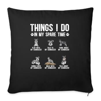 Schnauzer nain Chien Schnauzer - Housse de coussin décorative 45 x 45 cm - noir - Devant