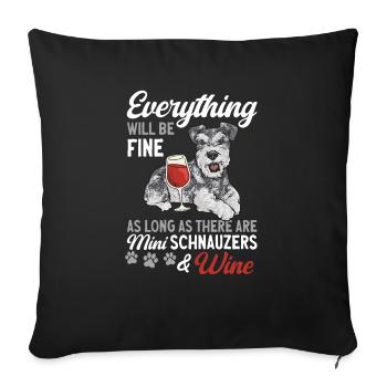 Schnauzer nain Chien Schnauzer - Housse de coussin décorative 45 x 45 cm - noir - Devant