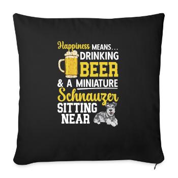 Schnauzer nain Chien Schnauzer - Housse de coussin décorative 45 x 45 cm - noir - Devant