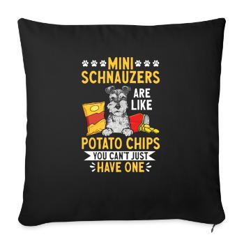 Schnauzer nain Chien Schnauzer - Housse de coussin décorative 45 x 45 cm - noir - Devant