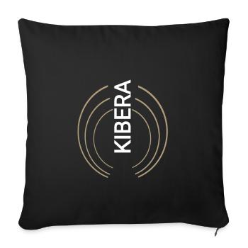 Kibera slum in Kenya's Nairobi Text - Sofa pillowcase 17,3'' x 17,3'' (45 x 45 cm) - black - Front