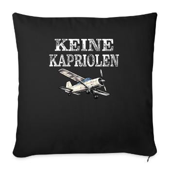 AVION SANS CABRIOLES - Housse de coussin décorative 45 x 45 cm - noir - Devant