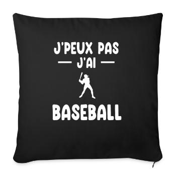 I Can't I Have Baseball Gift Baseball Player - Sofa pillowcase 17,3'' x 17,3'' (45 x 45 cm) - black - Front
