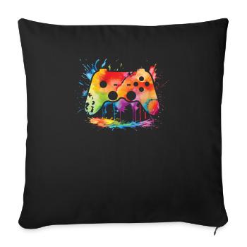 Légende du jeu J’ai interrompu mon jeu, - Housse de coussin décorative 45 x 45 cm - noir - Devant