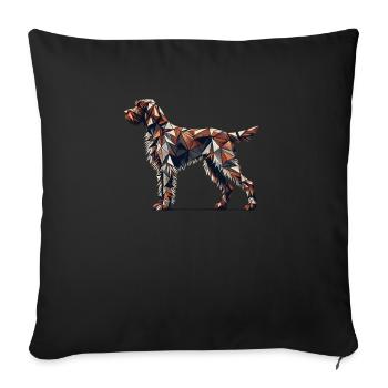 Art géométrique Pointeur allemand à poil dur - Housse de coussin décorative 45 x 45 cm - noir - Devant
