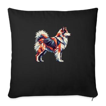 Geometric Art Icelandic Sheepdog - Sofa pillowcase 17,3'' x 17,3'' (45 x 45 cm) - black - Front