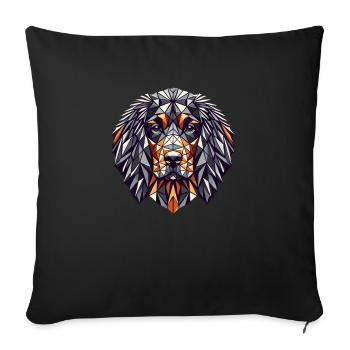 Geometric Art Irish Water Spaniel Spaniels - Sofa pillowcase 17,3'' x 17,3'' (45 x 45 cm) - black - Front