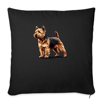 Geometric Art Norfolk Terrier Terriers - Sofa pillowcase 17,3'' x 17,3'' (45 x 45 cm) - black - Front