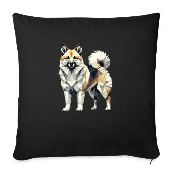 Geometric Art Norwegian Buhund - Sofa pillowcase 17,3'' x 17,3'' (45 x 45 cm) - black - Front