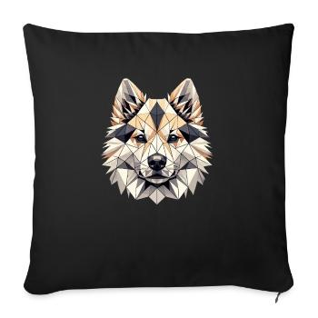 Geometric Art Norwegian Buhund - Sofa pillowcase 17,3'' x 17,3'' (45 x 45 cm) - black - Front