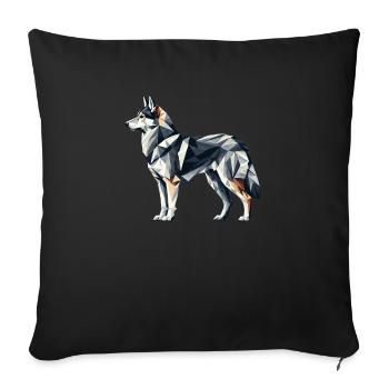 Geometric Art Norwegian Elkhound - Sofa pillowcase 17,3'' x 17,3'' (45 x 45 cm) - black - Front