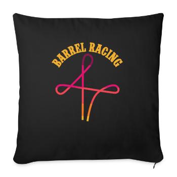 Cheval de course de barils de rodéo - Housse de coussin décorative 45 x 45 cm - noir - Devant