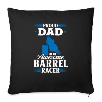 Cheval de course de barils de rodéo - Housse de coussin décorative 45 x 45 cm - noir - Devant