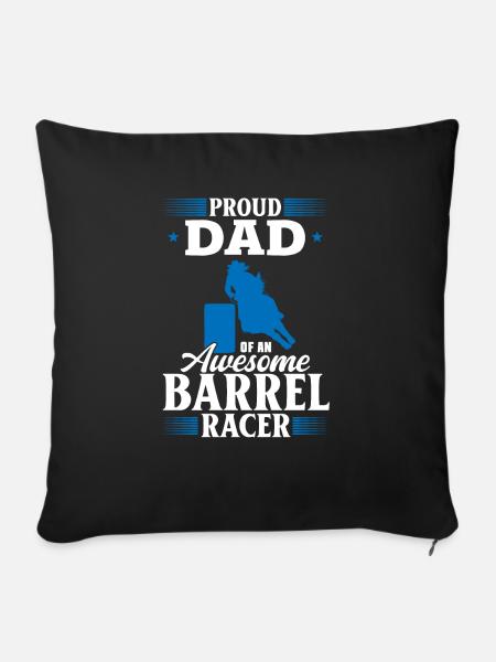 Rodeo Barrel Racing Pferd - Sofakissenbezug 45 x 45 cm - Schwarz