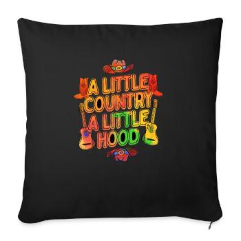 Un peu de pays Un petit quartier Musique Western - Housse de coussin décorative 45 x 45 cm - noir - Devant