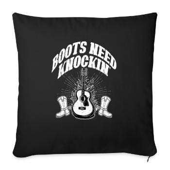 Boots Need Knockin' Country Music Western - Housse de coussin décorative 45 x 45 cm - noir - Devant