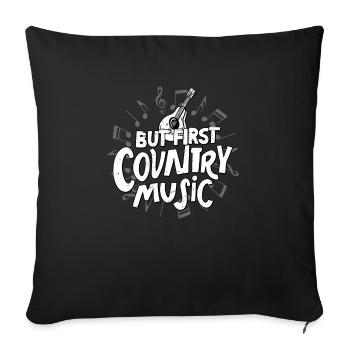 Mais d’abord, la musique country, le western cow-boy - Housse de coussin décorative 45 x 45 cm - noir - Devant