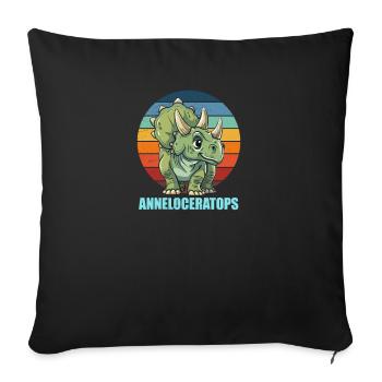 Idée cadeau anneloceratops pour Anne - Housse de coussin décorative 45 x 45 cm - noir - Devant
