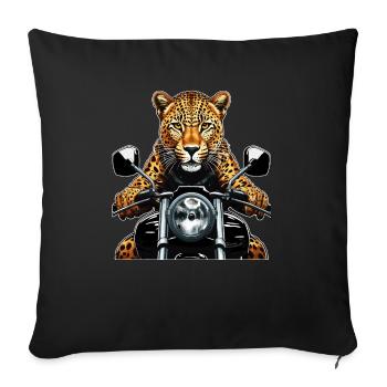 LEOPARD MOTORCYCLE - Sofa pillowcase 17,3'' x 17,3'' (45 x 45 cm) - black - Front