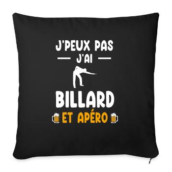 billardspieler Ich kann nicht Apéro Billard haben - Sofakissenbezug 45 x 45 cm - Schwarz - Vorne