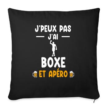 Boxer Ich kann nicht Ich boxte Mann Aperitif - Sofakissenbezug 45 x 45 cm - Schwarz - Vorne