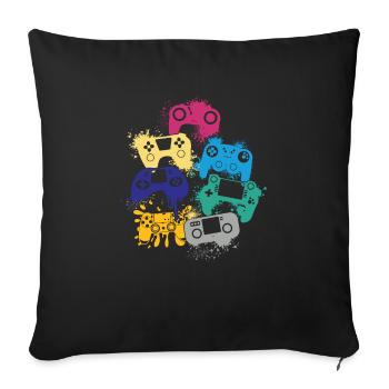 Légende du jeu J’ai interrompu mon jeu, - Housse de coussin décorative 45 x 45 cm - noir - Devant