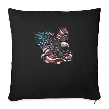 USA flag American Power 4th of July - Sofa pillowcase 17,3'' x 17,3'' (45 x 45 cm) - black - Front