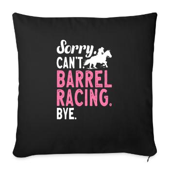 Cheval de course de barils de rodéo - Housse de coussin décorative 45 x 45 cm - noir - Devant