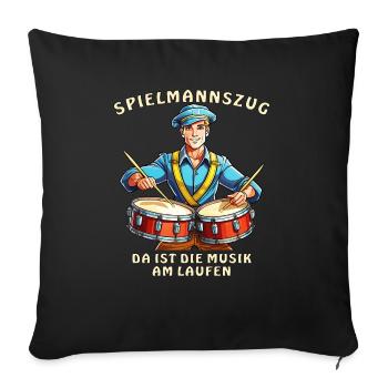 MARCHING BAND MUSIC ON - Sofa pillowcase 17,3'' x 17,3'' (45 x 45 cm) - black - Front