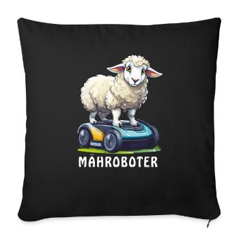 ROBOT TONDEUSE À GAZON MOUTON - Housse de coussin décorative 45 x 45 cm - noir - Devant