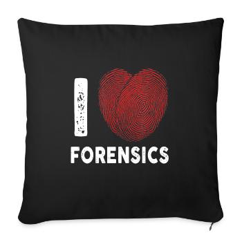 J’aime la criminalistique Scientifique Enquêteur - Housse de coussin décorative 45 x 45 cm - noir - Devant