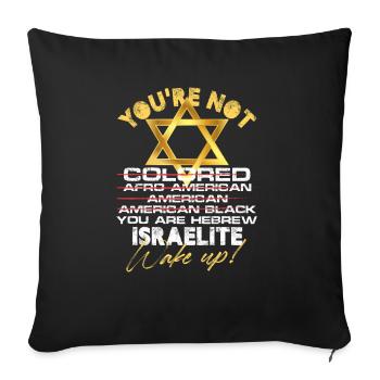 You're not colored Afro American You are Hebrew - Sofa pillowcase 17,3'' x 17,3'' (45 x 45 cm) - black - Front
