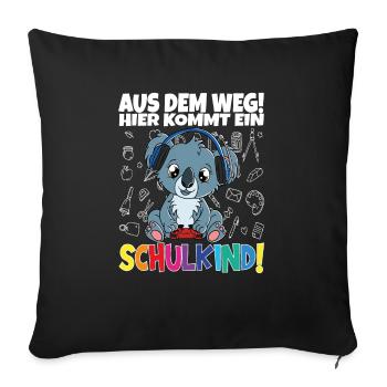 Écoliers 2024 Inscriptions scolaires Retour à l’école - Housse de coussin décorative 45 x 45 cm - noir - Devant
