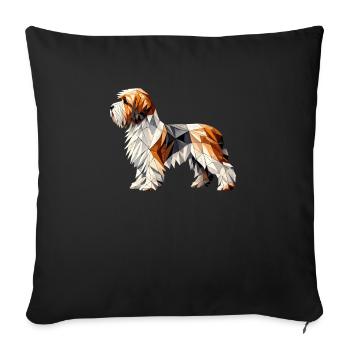 Geometric Art Petit Basset Griffon Vendéen PBGV - Sofa pillowcase 17,3'' x 17,3'' (45 x 45 cm) - black - Front