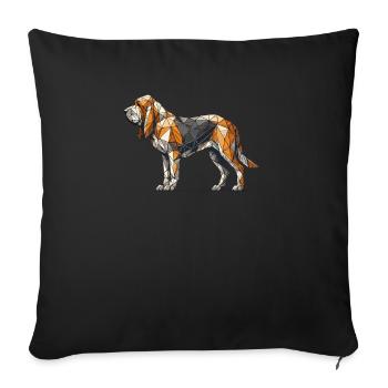 Geometric Line Art Bloodhound Bloodhounds St. - Sofa pillowcase 17,3'' x 17,3'' (45 x 45 cm) - black - Front