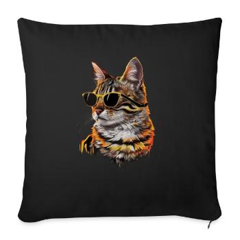 American Bobtail Sonnenbrille Geschenk - Sofakissenbezug 45 x 45 cm - Schwarz - Vorne